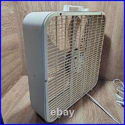 Vintage K-Mart Lakewood 3 Speed 20 Whisper Quiet Box Fan Kmart Beige K-223 Woks