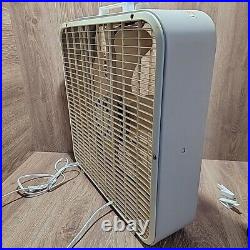 Vintage K-Mart Lakewood 3 Speed 20 Whisper Quiet Box Fan Kmart Beige K-223 Woks