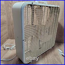 Vintage K-Mart Lakewood 3 Speed 20 Whisper Quiet Box Fan Kmart Beige K-223 Woks