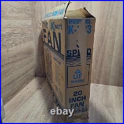 Vintage K-Mart Lakewood 3 Speed 20 Whisper Quiet Box Fan Kmart Beige K-223 Woks