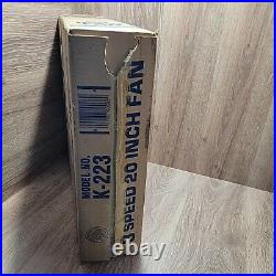 Vintage K-Mart Lakewood 3 Speed 20 Whisper Quiet Box Fan Kmart Beige K-223 Woks