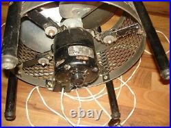 Vintage Kisco Foot Stool Floor Metal Fan Model 3 Speed Circular Ottoman WORKS +