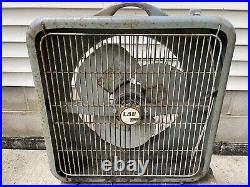 Vintage LAU Blower Company Dayton Ohio 1950s Metal Box Fan Model NA1216 Works