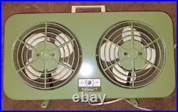 Vintage Lakewood Twin 8 Portable Fan, Model T-8, Separate Spinning Fans