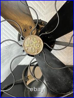 Vintage Large Antique GE Industrial Mounted Fan Works Black 3 Setting Garage Man