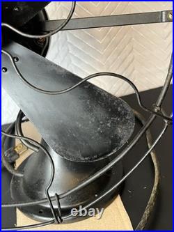 Vintage Large Antique GE Industrial Mounted Fan Works Black 3 Setting Garage Man