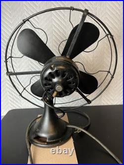 Vintage Large Antique GE Industrial Mounted Fan Works Black 3 Setting Garage Man