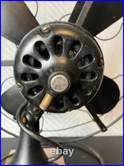 Vintage Large Antique GE Industrial Mounted Fan Works Black 3 Setting Garage Man