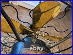 Vintage MINT CONDITION Robbins & Myers 4 Blade Brass Fan 3 speed R&M MODEL 3000