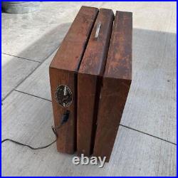 Vintage Mathes Cooler Fan Model 546 4 Speed 6 Blade Box Wood Frame Metal Slats