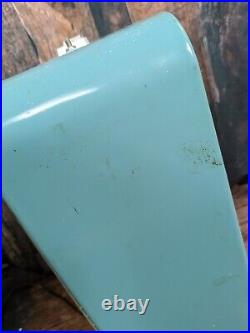 Vintage Metal Eskimo Turquoise Box Fan Model 20137 2 speed McGraw Edison co. USA
