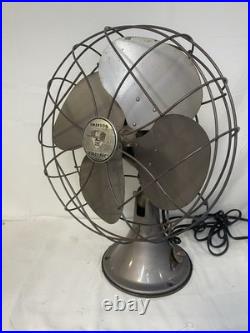 Vintage Metal Fan Emerson Oscillating Fan Silver/brown 77646-su