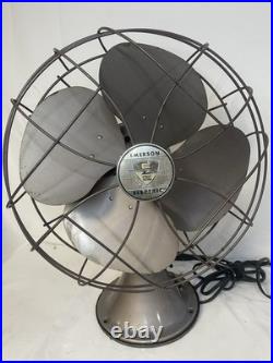 Vintage Metal Fan Emerson Oscillating Fan Silver/brown 77646-su