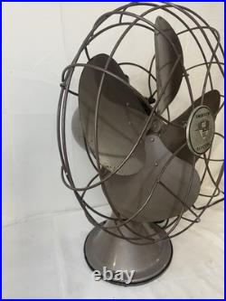 Vintage Metal Fan Emerson Oscillating Fan Silver/brown 77646-su