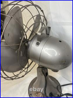 Vintage Metal Fan Emerson Oscillating Fan Silver/brown 77646-su