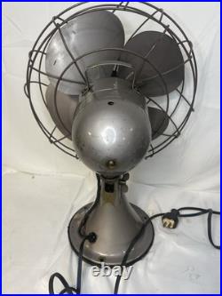 Vintage Metal Fan Emerson Oscillating Fan Silver/brown 77646-su