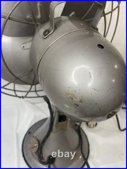 Vintage Metal Fan Emerson Oscillating Fan Silver/brown 77646-su