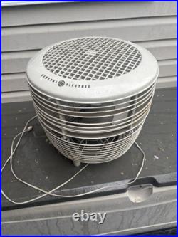 Vintage MidCentury Modern GE General Electric Hassock Floor Fan F16F3 Tested
