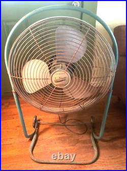 Vintage Mid-Century Emerson Electric Seabreeze Roll-About Adjustable 2-Speed Fan