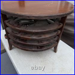 Vintage Mimms Northington Circular Floor Fan 3 Speed Brown Retro MCM. Needs Cord