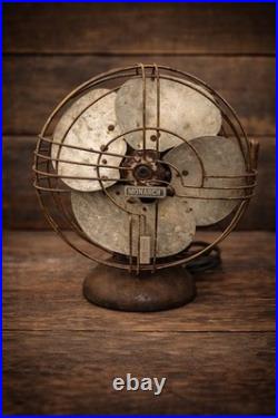 Vintage Monarch Metal Desk Fan Industrial Antique Rustic Decor