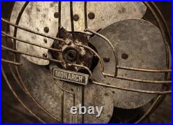 Vintage Monarch Metal Desk Fan Industrial Antique Rustic Decor