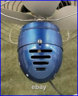 Vintage Montgomery Ward Tru-Cold Steel Fan- Blue Retro/Steampunk-Mod. 2475a