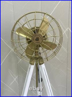 Vintage Nautical Tripod Floor Fan Decorative Brass Marine Style Home OfficeDécor