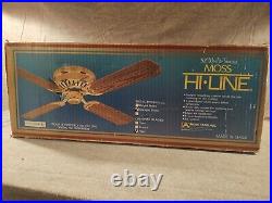 Vintage New Old Stock Antique Brass 52 Moss Ceiling Fan 4 Blades