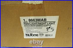 Vintage Nutone 8663MAB Exhaust Fan Light Antique Brass Anodized AL New Old Stock