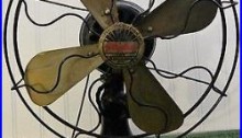 Vintage Peerless Brass Blade Electric Oscillating Fan Antique