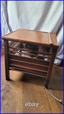Vintage Rare Diehl Mahogany Hassock Ottoman Wooden Floor Box Fan WORKING