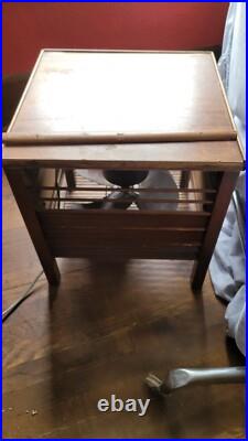 Vintage Rare Diehl Mahogany Hassock Ottoman Wooden Floor Box Fan WORKING
