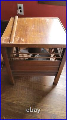 Vintage Rare Diehl Mahogany Hassock Ottoman Wooden Floor Box Fan WORKING