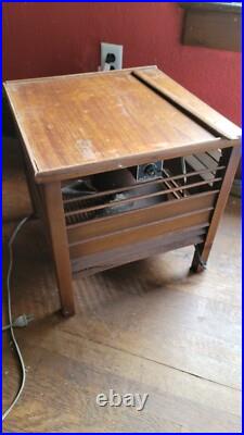 Vintage Rare Diehl Mahogany Hassock Ottoman Wooden Floor Box Fan WORKING