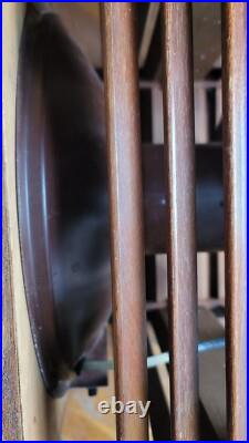 Vintage Rare Diehl Mahogany Hassock Ottoman Wooden Floor Box Fan WORKING