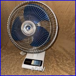 Vintage Retro Panasonic F-1204 12 5 Way Oscillating Blue Blade Fan EUC