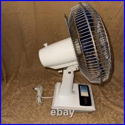 Vintage Retro Panasonic F-1204 12 5 Way Oscillating Blue Blade Fan EUC