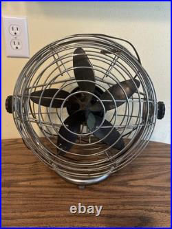 Vintage Roto Beam Retro Floor Fan Wire Cage Pat. 20's Chicago, Illinois Made USA