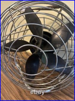 Vintage Roto Beam Retro Floor Fan Wire Cage Pat. 20's Chicago, Illinois Made USA