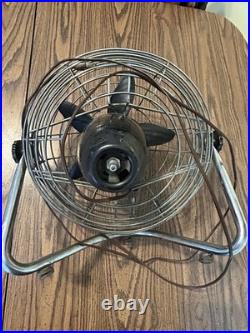 Vintage Roto Beam Retro Floor Fan Wire Cage Pat. 20's Chicago, Illinois Made USA