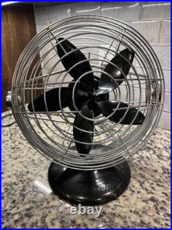 Vintage Roto-Beam model 116 Electric Fan 3- Speed Original Cord No Rust