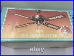 Vintage SMC 52 Park Ave II Dual Mounting Antique Brass Ceiling Fan Wood NOS Vintage SMC 52 Park Ave II Dual Mounting Antique Brass Ceiling Fan Wood NOS