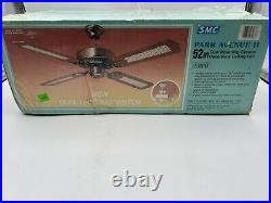 Vintage SMC 52 Park Ave II Dual Mounting Antique Brass Ceiling Fan Wood NOS Vintage SMC 52 Park Ave II Dual Mounting Antique Brass Ceiling Fan Wood NOS