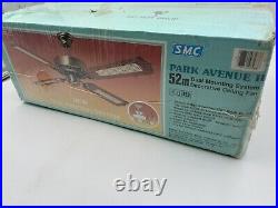 Vintage SMC 52 Park Ave II Dual Mounting Antique Brass Ceiling Fan Wood NOS Vintage SMC 52 Park Ave II Dual Mounting Antique Brass Ceiling Fan Wood NOS