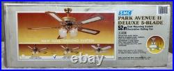 Vintage SMC 52 Park Avenue Deluxe 5-Blade Polished Brass Reversible Ceiling Fan