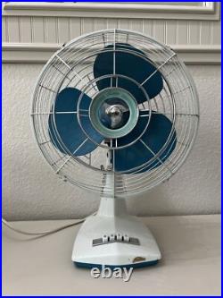 Vintage Toshiba Electric Fan Oscillating ES-5B Age of Flight Metal MCM Read Desc