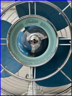 Vintage Toshiba Electric Fan Oscillating ES-5B Age of Flight Metal MCM Read Desc