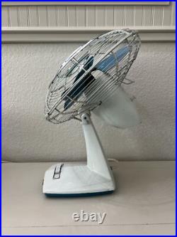 Vintage Toshiba Electric Fan Oscillating ES-5B Age of Flight Metal MCM Read Desc