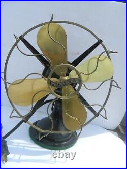 Vintage Westinghouse 12 Fan Brass Blades And Cage 3 Speed
